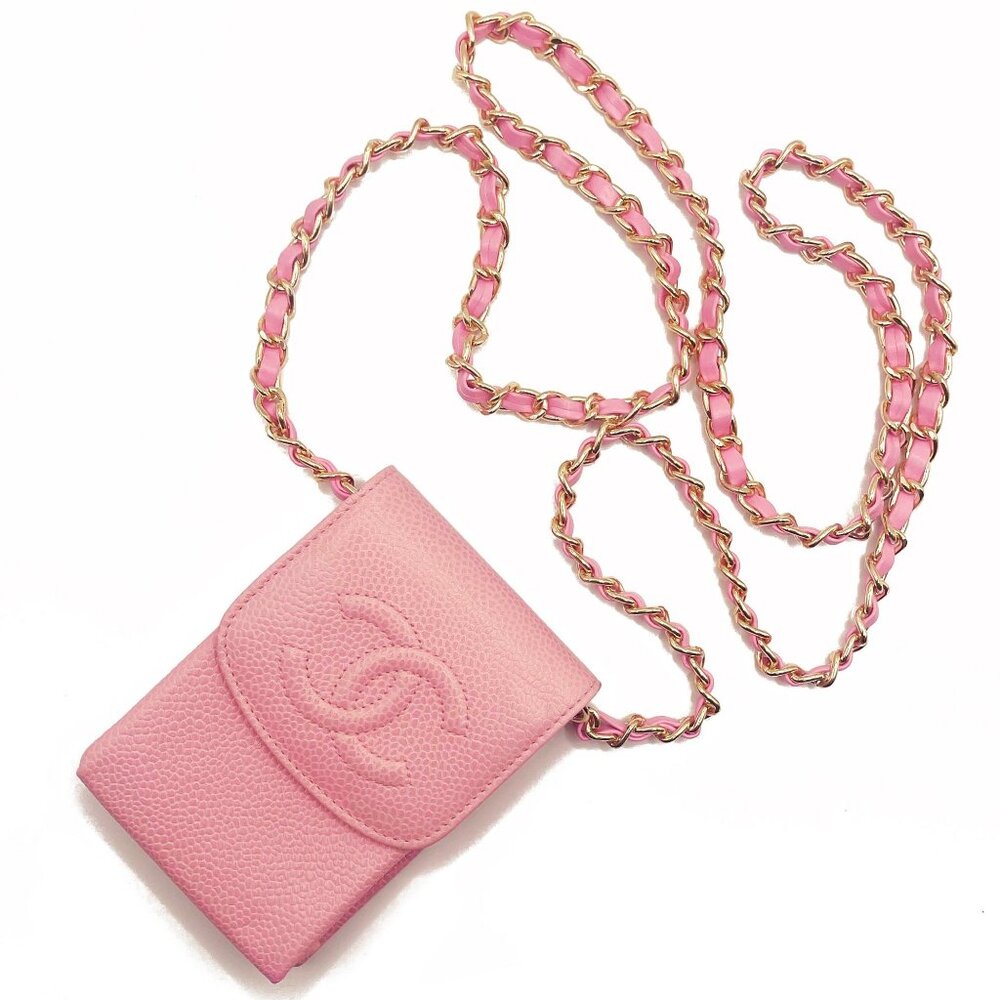 Authentic CHANEL Vintage Mini Flap Caviar Leather Pouch Cigarette Case Crossbody - Picture 5 of 15